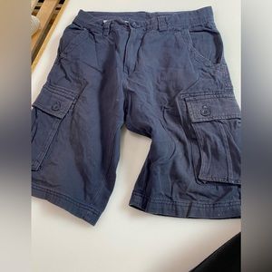 Distressed cargo shorts